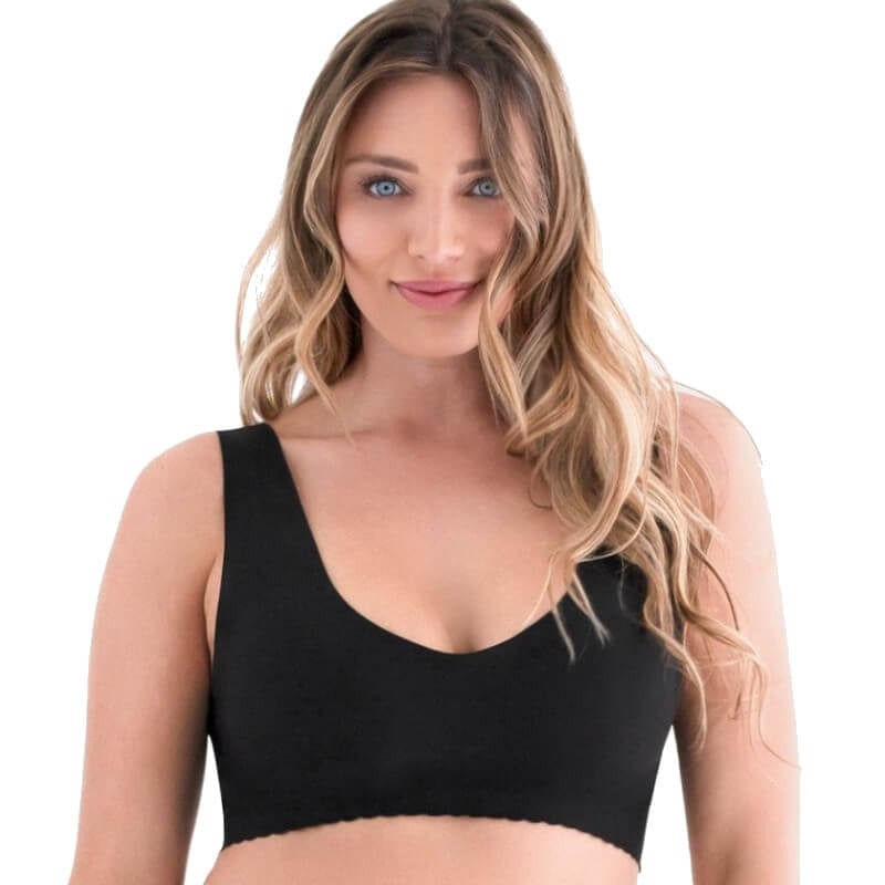 Belly Bandit Anti Bra (V-Neck) with Removable Pads - Black