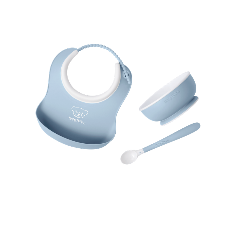 BabyBjorn Baby Feeding Set (1 Baby Bib, 1 Bowl And 1 Spoon)