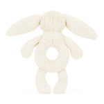 Jellycat Bashful Baby Cream Bunny Ring Rattle 18cm x 8cm x 2cm
