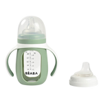 Beaba 2-in-1 Glass Learning Cup with Silicone Protective Sleeve 210ml