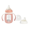 Beaba 2-in-1 Glass Learning Cup with Silicone Protective Sleeve 210ml