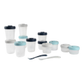 Beaba Expert Pack Meal & Food Storage Set - 12 Clip Portions + 2 Silicone Spoons - Storm