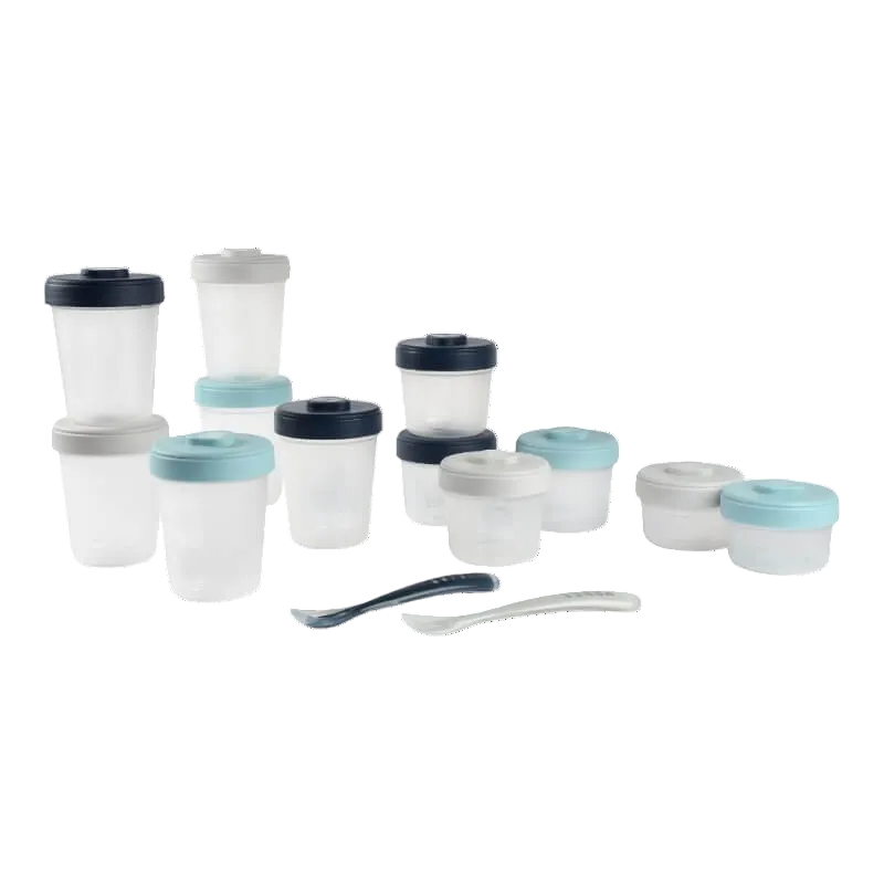 Beaba Expert Pack Meal & Food Storage Set - 12 Clip Portions + 2 Silicone Spoons