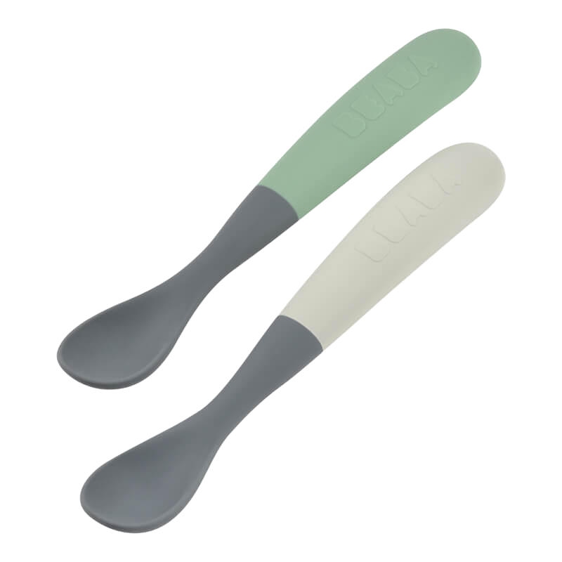 Beaba 1st Stage Silicone Spoons 2 Pack with Case