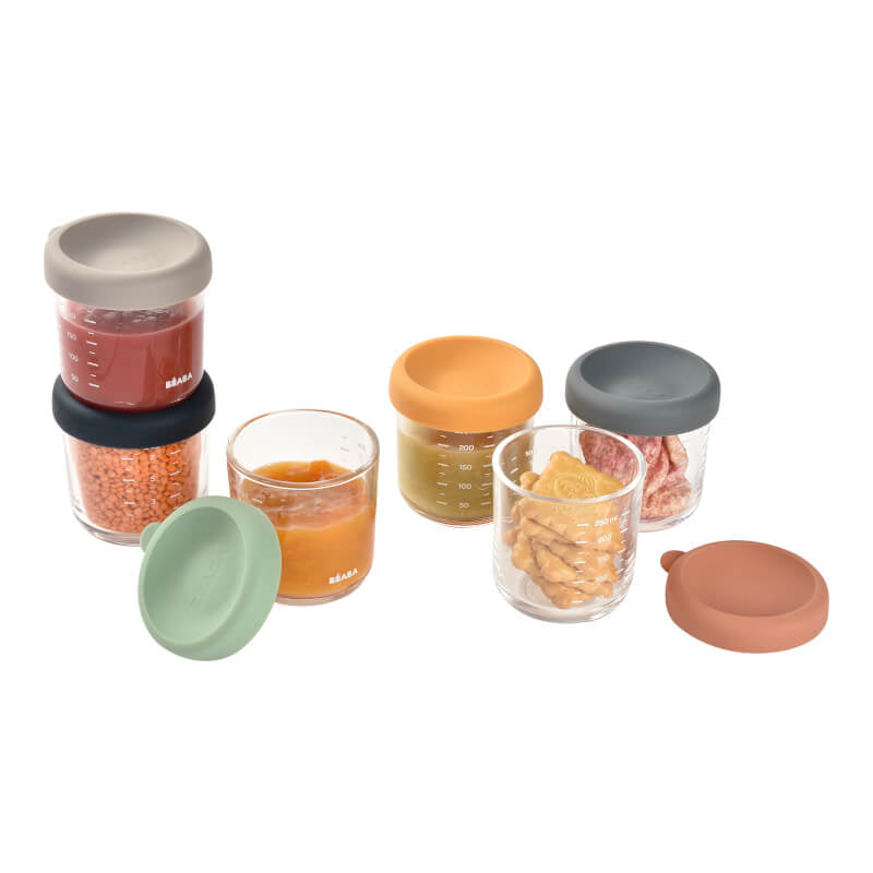Beaba Glass & Silicone Containers 6 Pack - 250ml