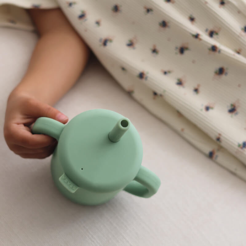Beaba Silicone Straw Cup - Sage Green
