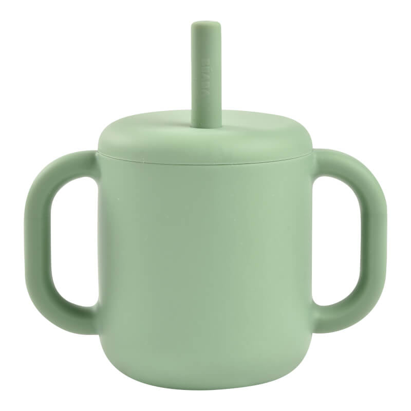 Beaba Silicone Straw Cup - Sage Green