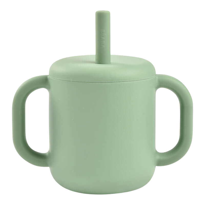 Beaba Silicone Straw Cup - Sage Green