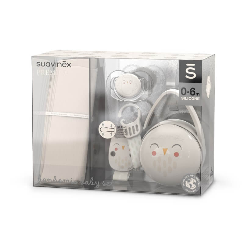 Suavinex Bonhomia Owl Baby 4 Piece Gift Set - Beige