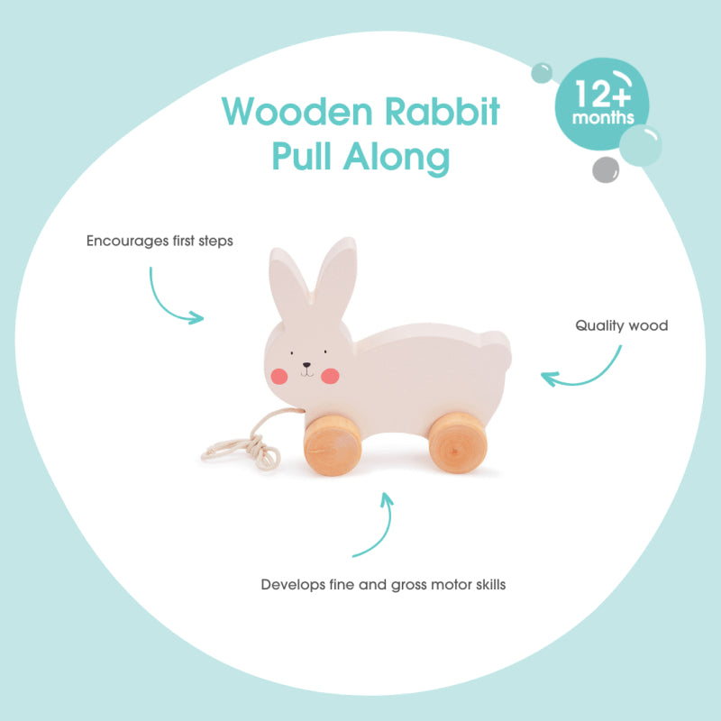 Bubble Wooden Pull Along - Rabbit