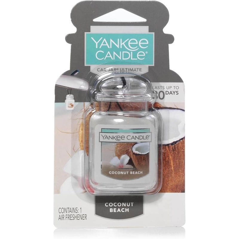 Yankee Candle Car Air Fresheners, Ultimate 3-pack Hanging Car Jar (Coconut Beach)