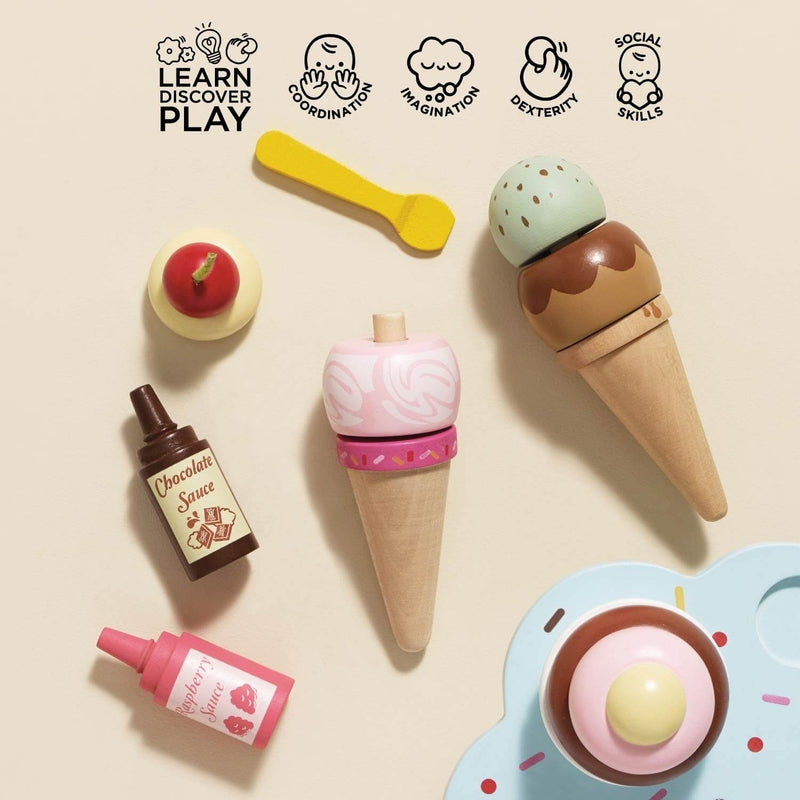 Le Toy Van Wooden Ice Cream Stand & Toppings