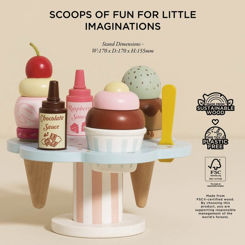 Le Toy Van Wooden Ice Cream Stand & Toppings