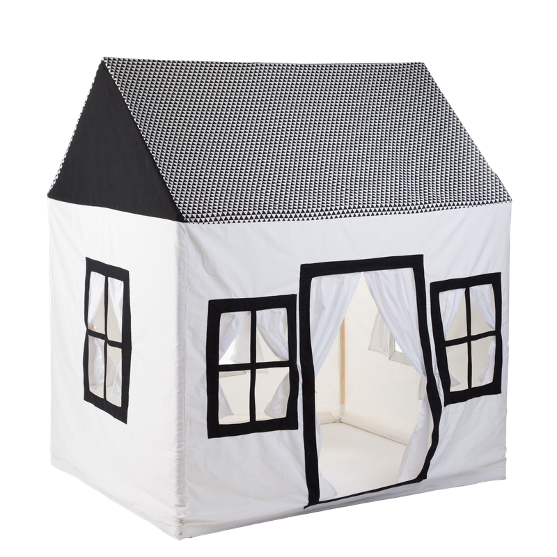 Childhome Cotton Big House - Black & White 125 x 95 x 145