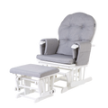 Childhome Gliding Chair Round Beech Canvas - Grey With Footrest