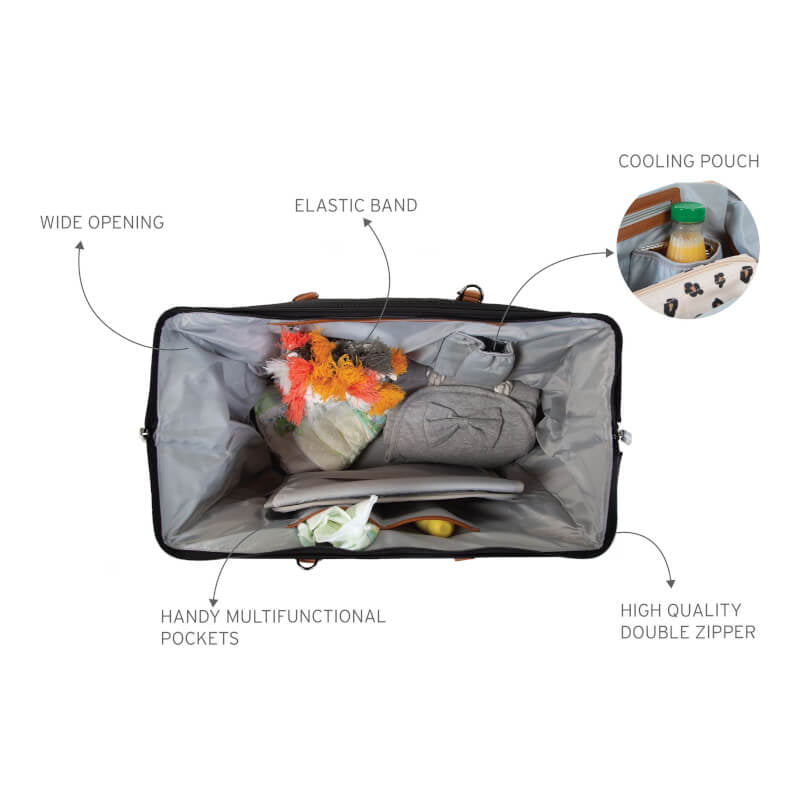 Childhome Mommy Nursery Bag - Black/Gold