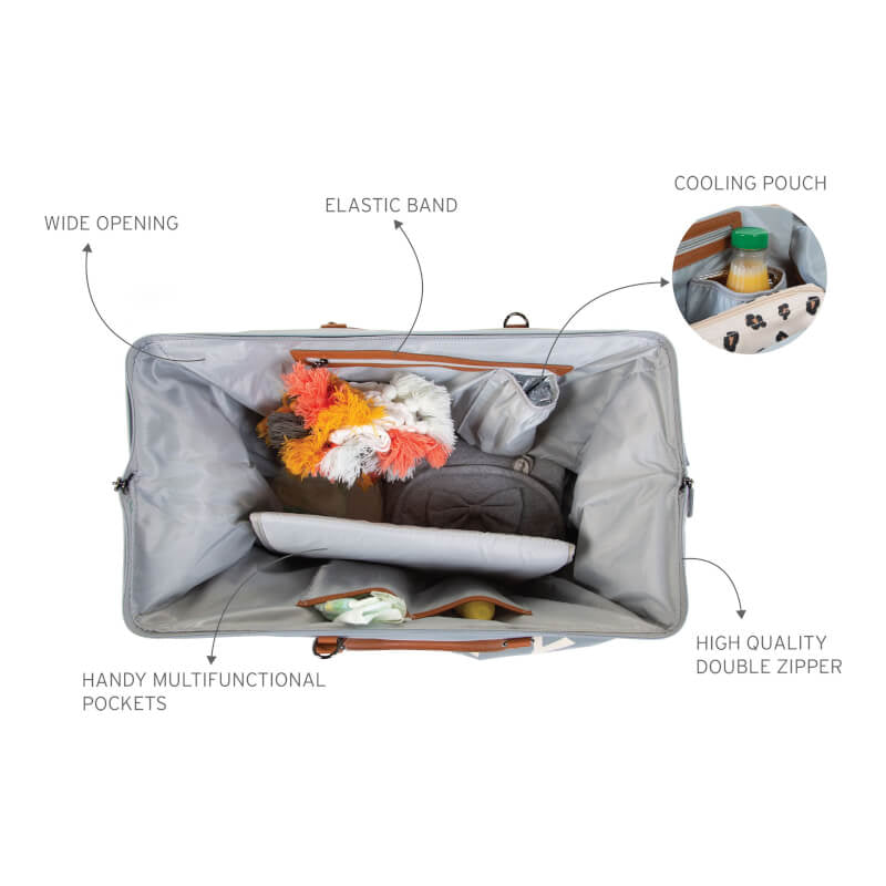 Childhome Mommy Nursery Bag - Grey/Off White