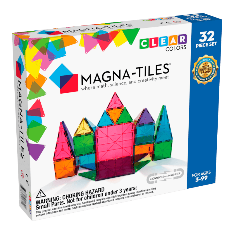 Magna-Tiles Classic Clear Colors 32-Piece Set