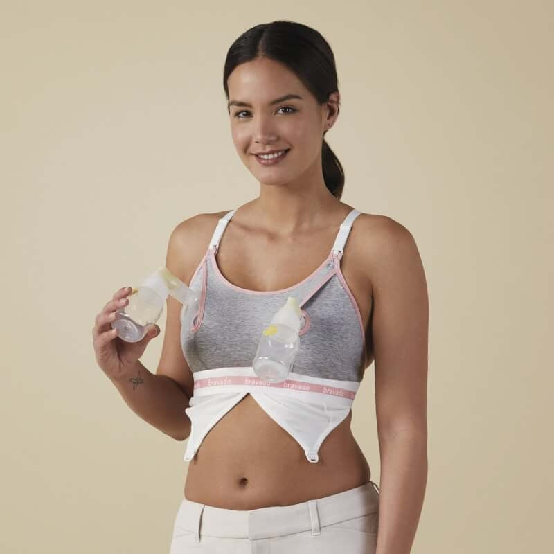 Bravado Designs Clip and Pump Sustainable Hands-Free Nursing Bra Accessory - Dove Heather