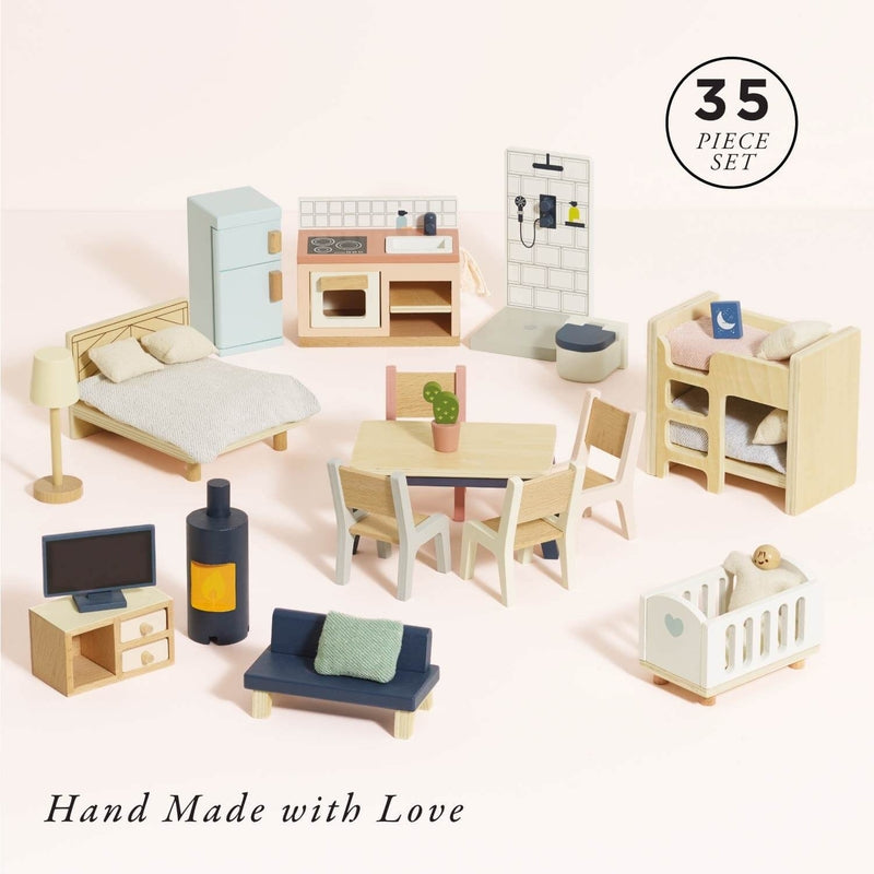 Le Toy Van Complete Dolls House Furniture Set - 35 Pieces