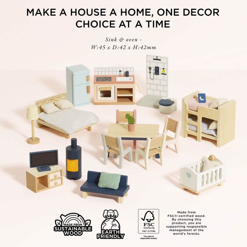 Le Toy Van Complete Dolls House Furniture Set - 35 Pieces