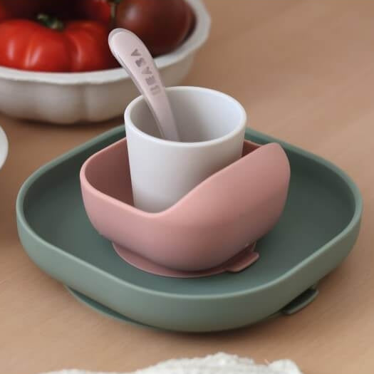 Beaba Curved Silicone Suction Meal Set