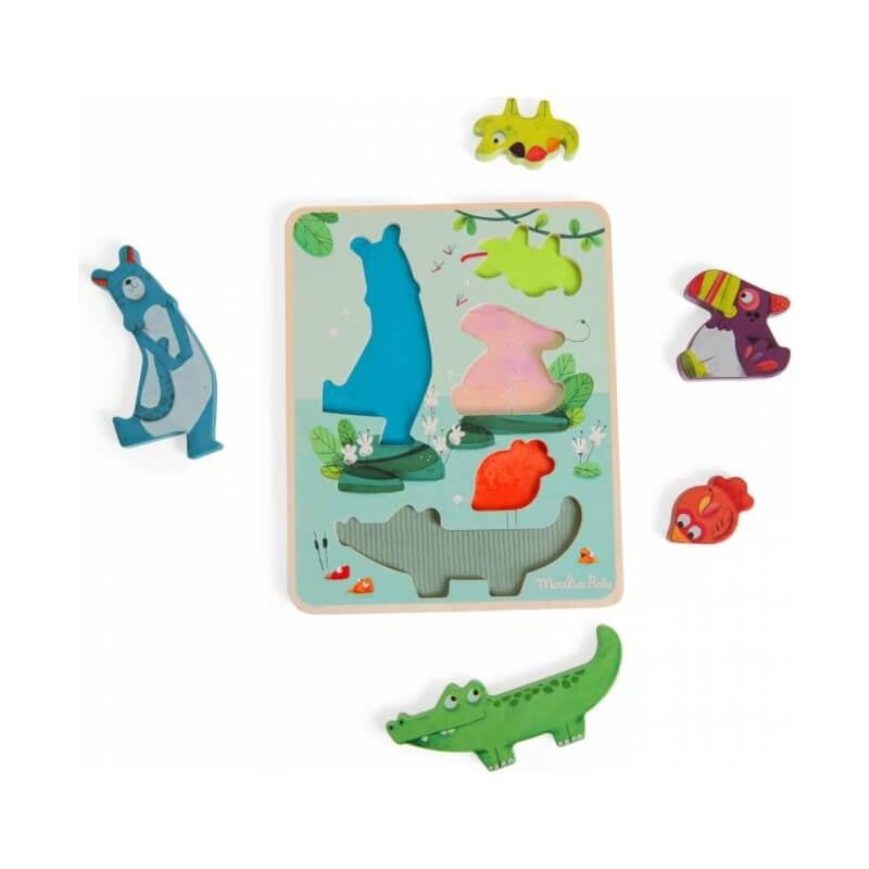 Moulin Roty Dans La Jungle Sensory Puzzle 26x21cm