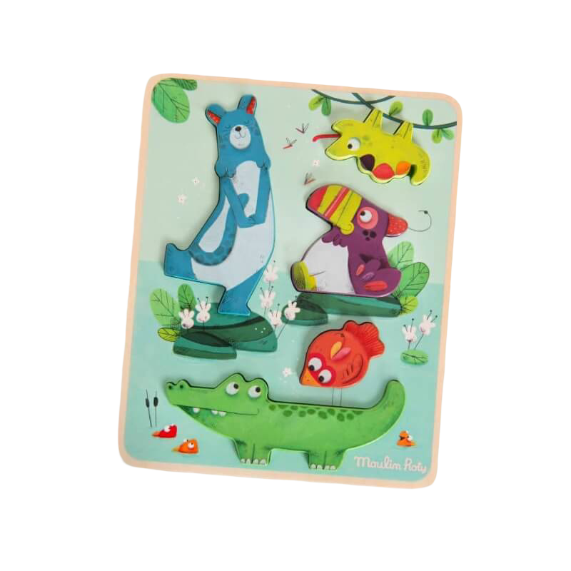 Moulin Roty Dans La Jungle Sensory Puzzle 26x21cm