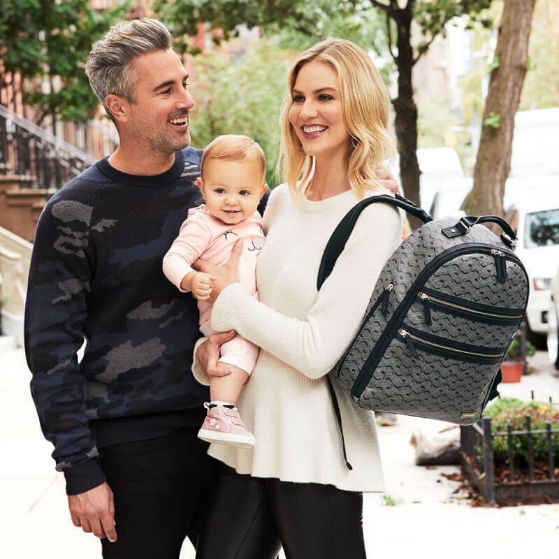 Skip Hop DECO Saffiano Diaper Backpack - Interweaved Lines