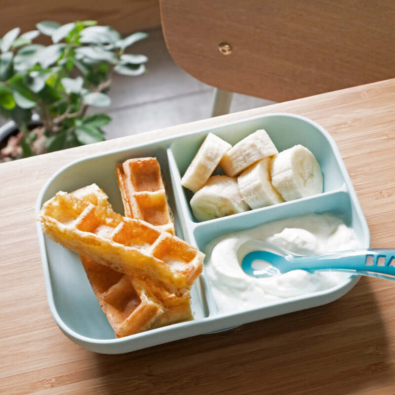 Beaba Divided Silicone Plate and Spoon Set