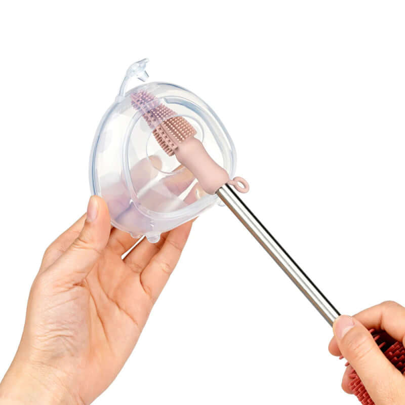 Haakaa Double-Ended Silicone Brush - Blush