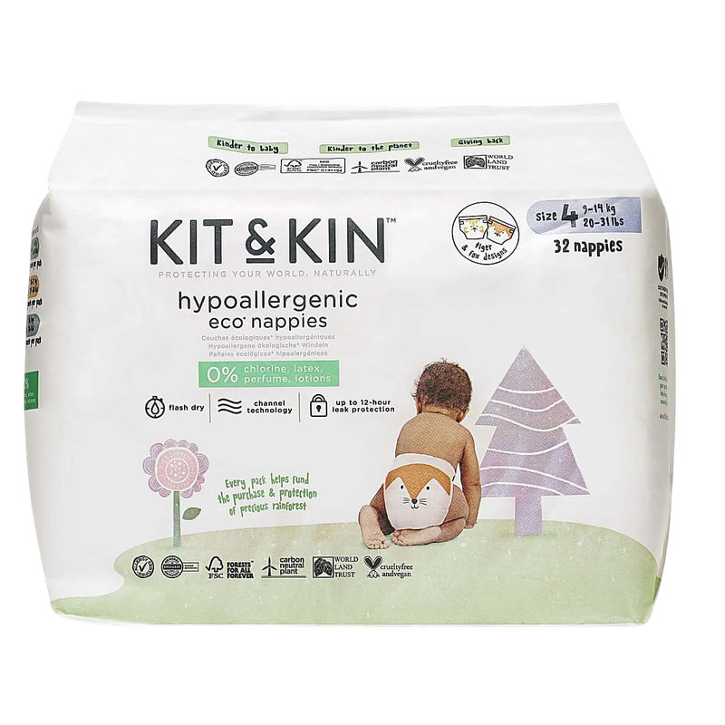 Kit & Kin Eco Nappies Size 4 (9-14 kgs) - 32 pcs