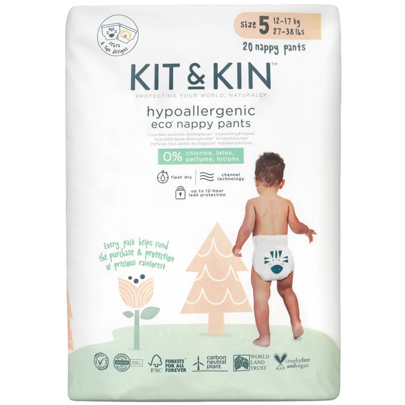 Kit & Kin Eco Nappy Pants Size 5 (12-17 kg) - 20 per pack
