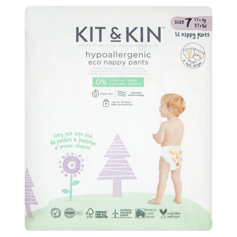 Kit & Kin Eco Nappy Pants Size 7 (17+kg) - 16 per pack
