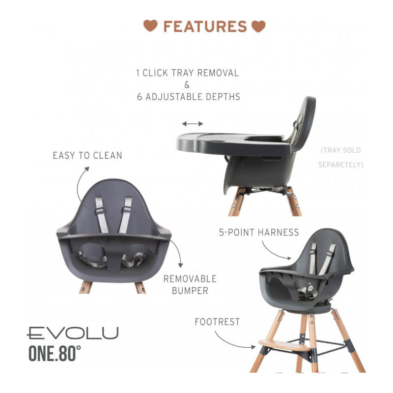 Childhome Evolu One.80° High Chair