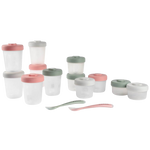 Beaba Expert Pack Meal & Food Storage Set - 12 Clip Portions + 2 Silicone Spoons - Eucalyptus