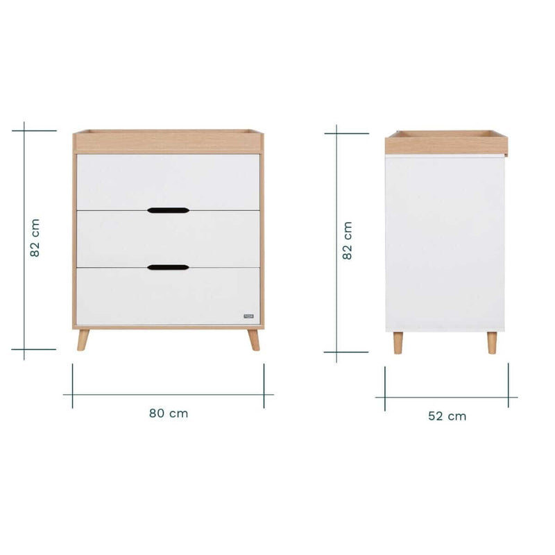 Tutti Bambini Fika Chest Changer - White/Light Oak