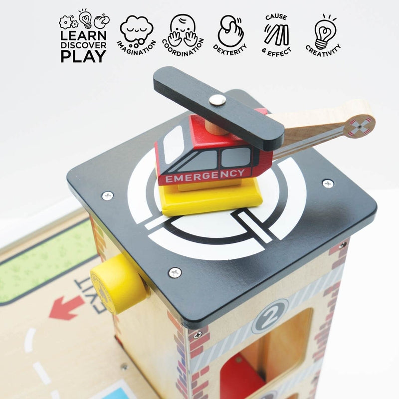 Le Toy Van Fire & Rescue Wooden Garage