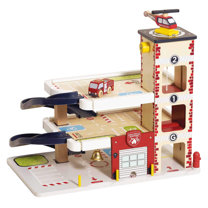 Le Toy Van Fire & Rescue Wooden Garage