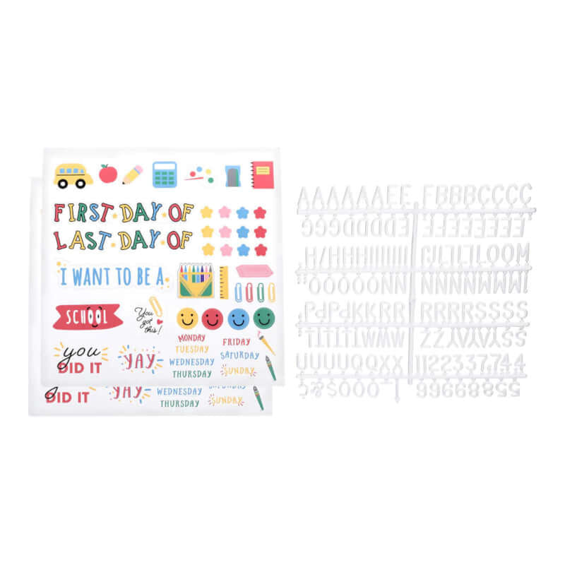 Pearhead First Day of School Letterboard Set with Stickers