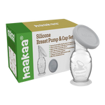 Haakaa Generation 2 Silicone Breast Pump & Cap Set 100ml - Grey