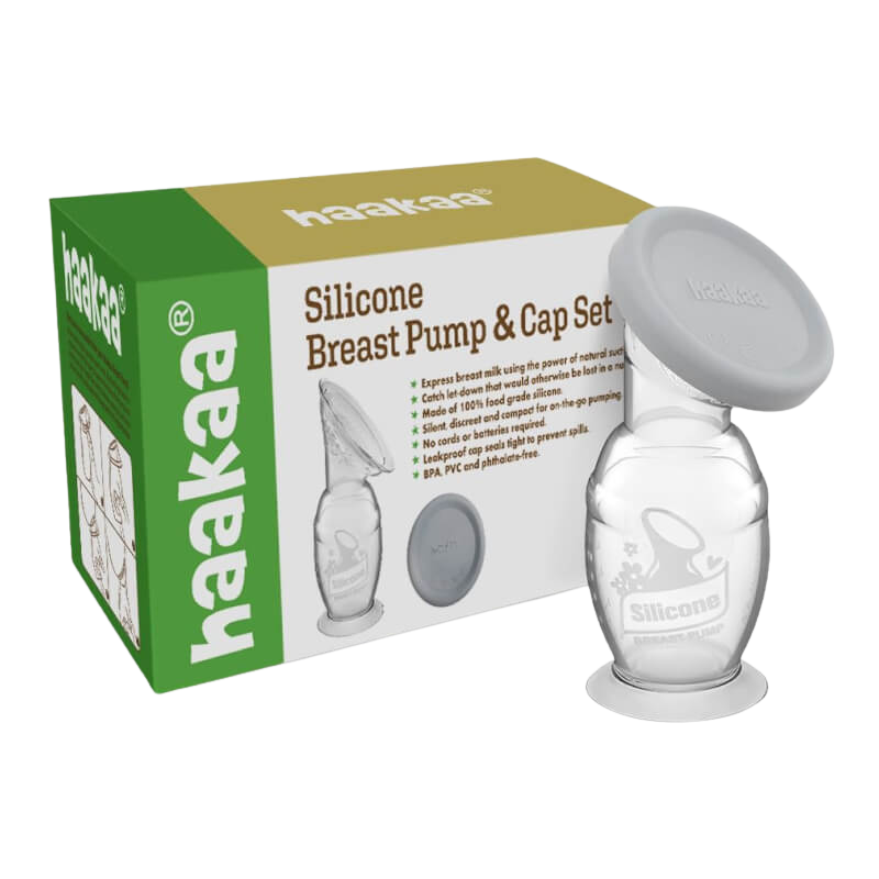 Haakaa Generation 2 Silicone Breast Pump & Cap Set 150ml - Grey