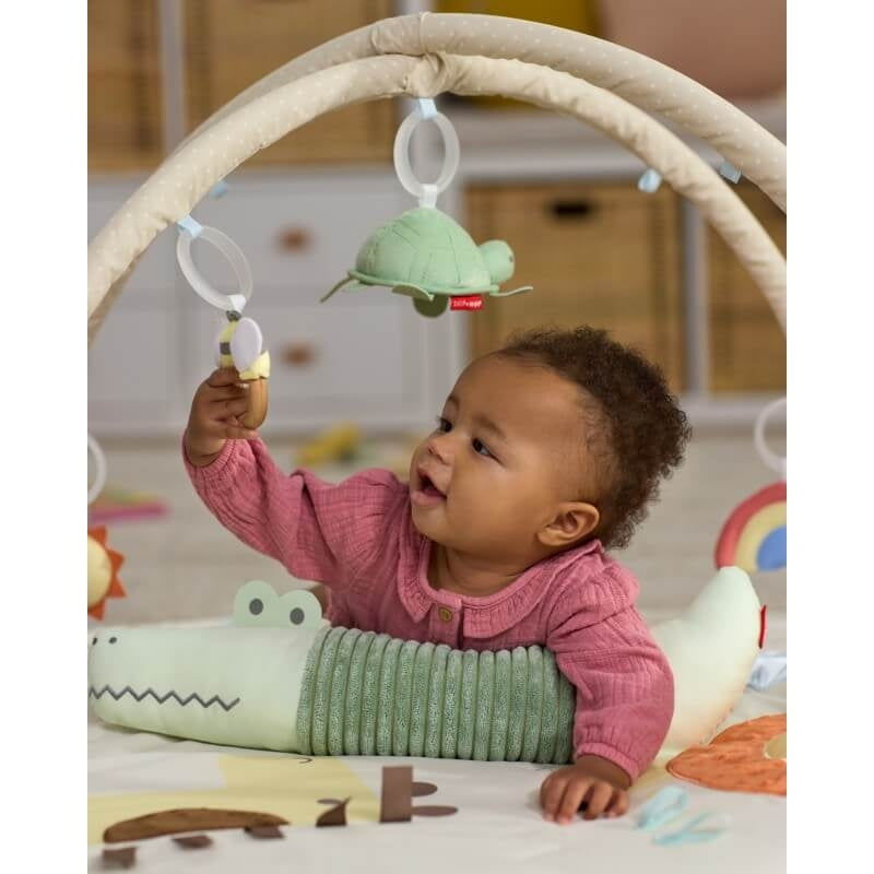 Skip Hop Geometric Wonders Activity Gym (With Crocodile Tummy Time Pillow)
