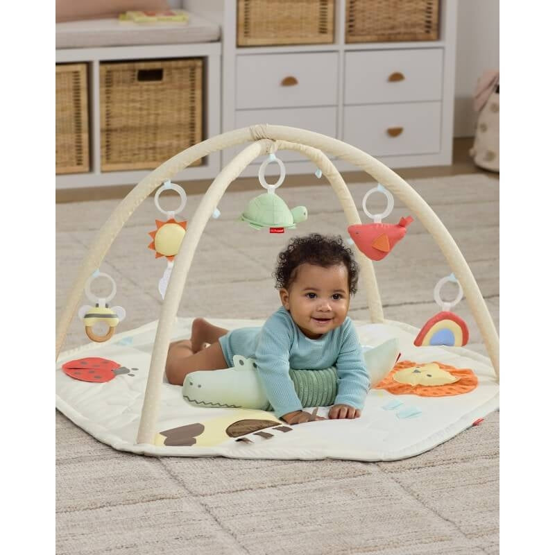 Skip Hop Geometric Wonders Activity Gym (With Crocodile Tummy Time Pillow)