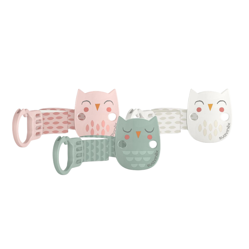 Suavinex Bonhomia Owl Ribbon Soother Clip