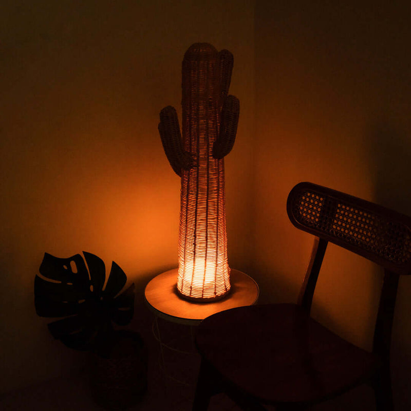 MOMIJI Handcrafted Rattan - Cactus Kids Coat Light Stand