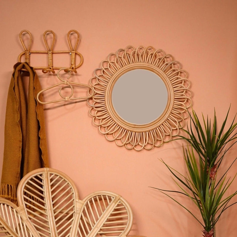 MOMIJI Handcrafted Rattan - Dahlia Mirror