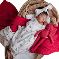 Snuggle Hunny Heart Organic Jersey Wrap & Topknot Set