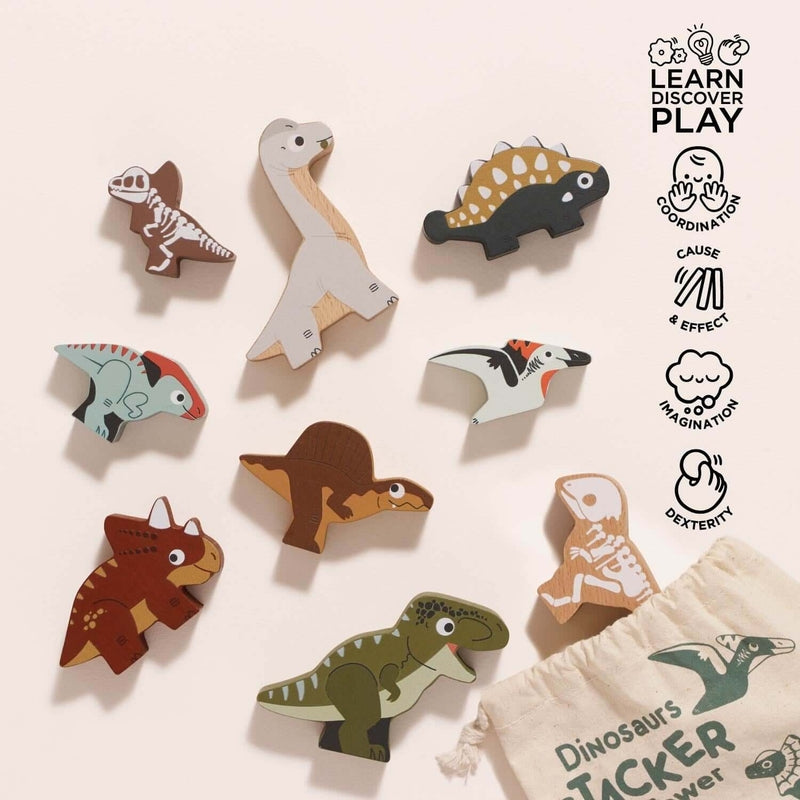 Le Toy Van Stacking Jurassic Dinosaurs & Bag