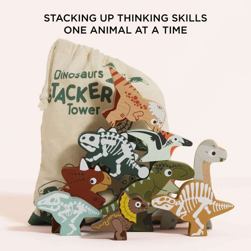 Le Toy Van Stacking Jurassic Dinosaurs & Bag